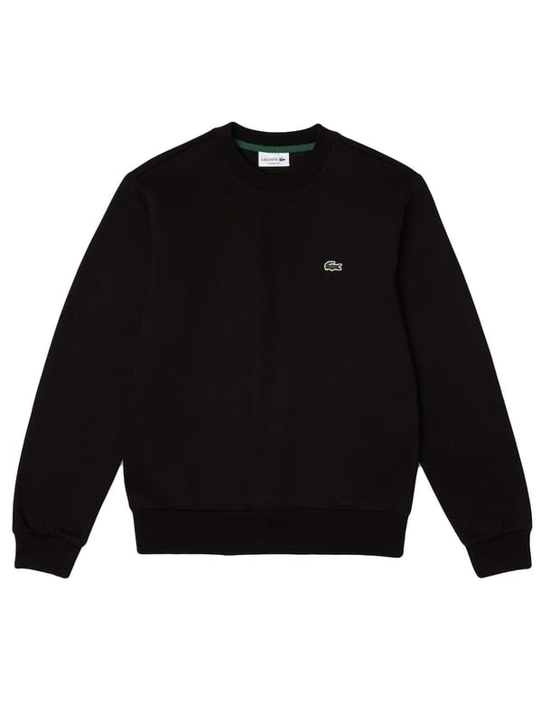 Solid-colored sweater with a round neckline, ribbed cuffs and subtle logo patches in a regular fit.