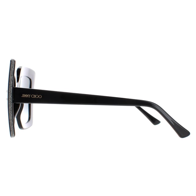 Jimmy Choo Square Womens Black Dark Grey Gradient AURI/G/S  Sunglasses are a glamorous square frame, enhancing your facial features while providing optimal sun protection. The high-quality acetate material used in their construction ensure durability and comfort, making them the ideal companion for both everyday wear and special occasions. The Jimmy Choo logo features on the slender temples for brand authenticity.