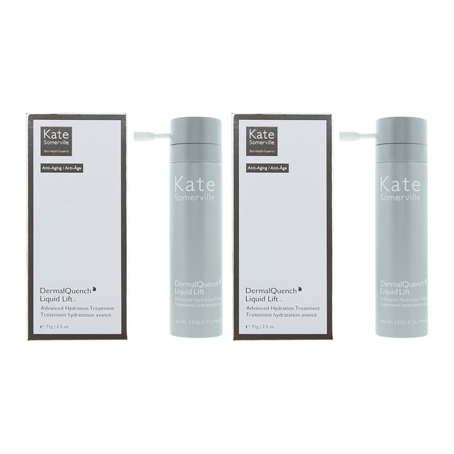 Kate Somerville DermalQuench Liquid Lift Advanced Hydration Treatment stands as a potent anti-aging remedy targeting fine lines, wrinkles, and dryness. Combining oxygen with hyaluronic acid, along with firming active retinols and bio-retinols, this treatment promotes natural regeneration, resulting in visibly firm and plumped skin. Experience long-lasting hydration and a radiant glow with this powerful solution.