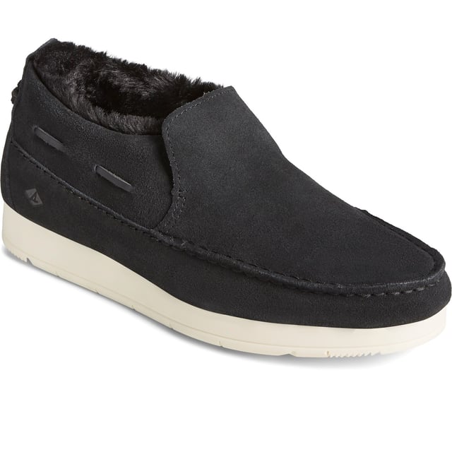 Our new indoor/outdoor shoe with water-resistant suede uppers is destined to become your seasonal favorite. Pairs well with almost anything, from pajama pants to chinos.