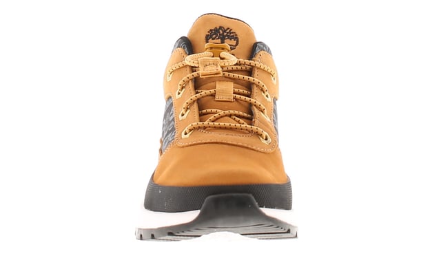 Timberland Boys Boots Bungee Lace Up Field Trekker Youth Walking Leather Tan