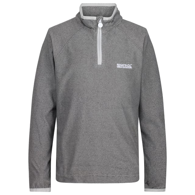 Regatta Childrens/Kids Loco Fleece (Light Steel/Stahlgrau) 100% Polyester. Mini-Streifen-Mikrofleece mit Reißverschluss am Hals. 140gsm. Dehnbare Bündchen an Ärmeln und Kragen. Maschinenwaschbar.