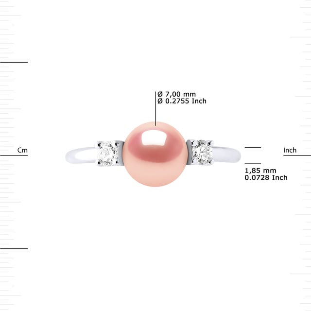 Ring Rush Äkta Sötvattenspärla 7-8 mm - Kvalitet AAAA + - COLORI NATURAL ROSE - Paving oxider av zirkonium - Justerbar från storlek 48 till storlek 62 - 925 Tusendels rhodium - 2 års garanti mot tillverkningsfel - Levereras i sitt fodral med ett äkthetsintyg och en internationell garanti - Alla våra smycken är tillverkade i Frankrike.