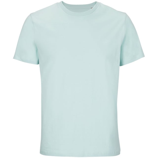 100% Organic Combed Cotton. Design: Plain. Neckline: Crew Neck, Ribbed, Taped. Sleeve-Type: Short-Sleeved. Side Seams, Twin Needle Stitching, Unbranded Size Label. 175gsm. Sustainability: ACCORD, Amfori, BSCI, Fair Wear Approved, Oeko-Tex Standard 100 Certified, PETA-Approved Vegan, REACH, Sustainable Materials.