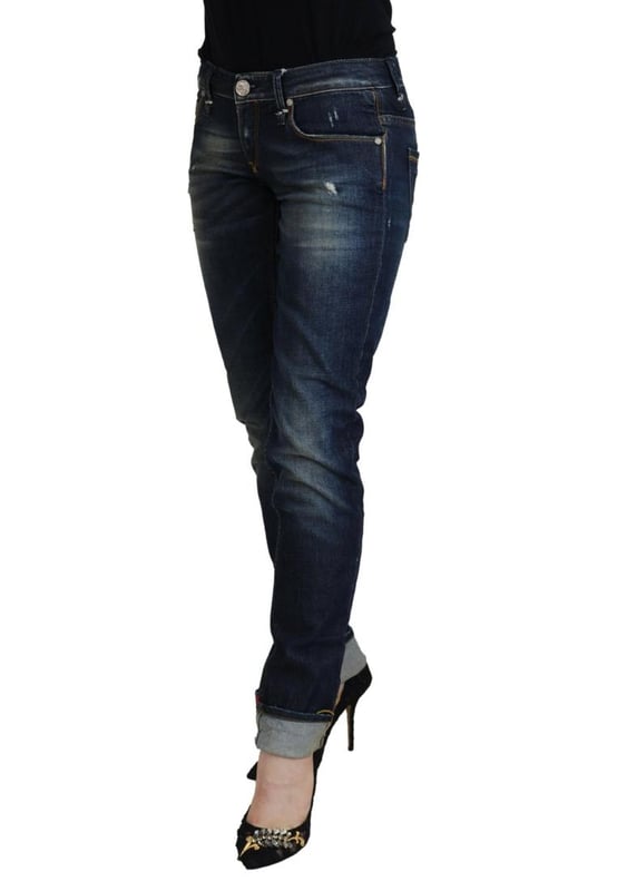 ACHT Slim Fit Low Waist Denim Pants with Logo Details
  Color: Blue
  Model: Low Waist Denim Pants
  Zipper closure
  Logo details
  Material: 99% Cotton 1% Elastane
  100% Authentic with tags
  Perfect for women who appreciate both fashion and quality