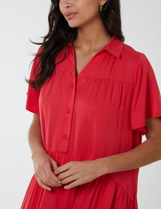Belted Drop Waist Midi Dress (Dex)