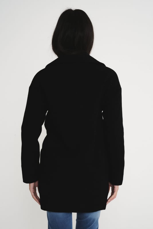 Women s Elle Wool Reefer Jacket in Black
