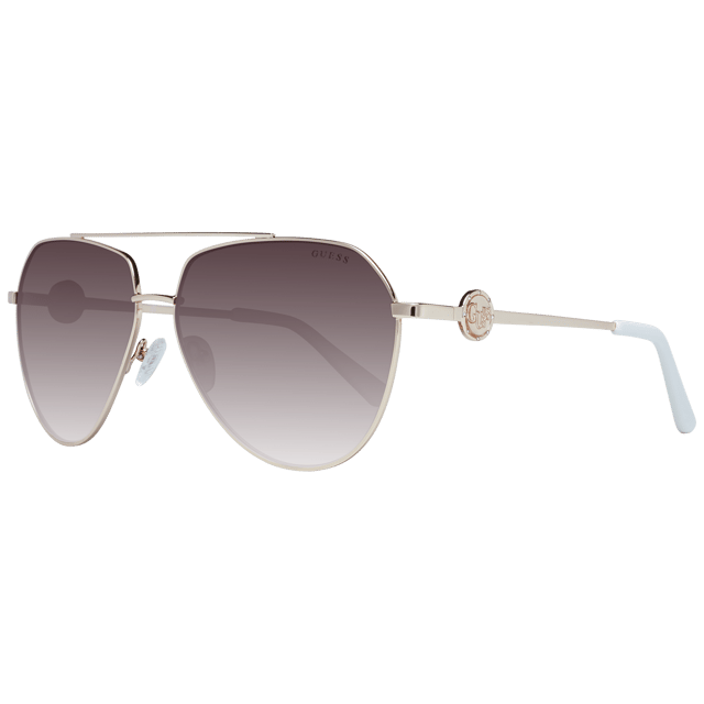 Guess Aviator Womens Gold Brown Gradient GF6140  Sunglasses are a stylish modern aviator style for women with a unique temple design design that really sets these awesome sunglasses off.