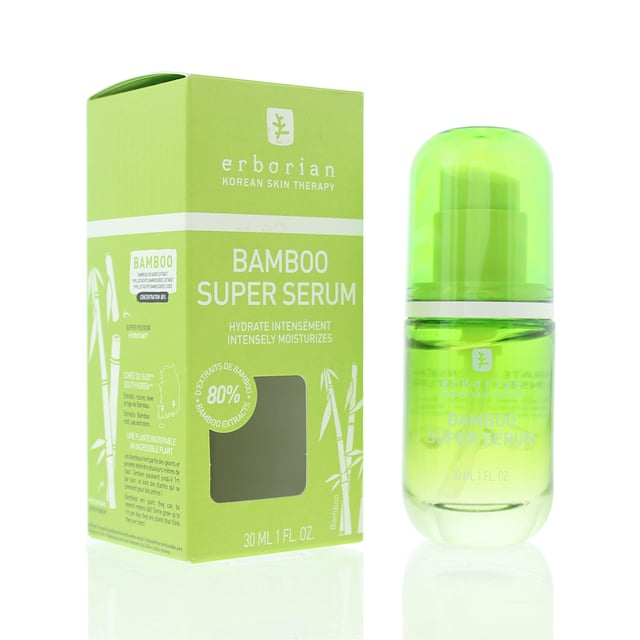 Erborian Bamboo Super Serum is an ultra-moisturising treatment that provides the skin with immediate and long-lasting hydration. Enriched with Hyaluronic Acid for deep moisture and plumpness and infused with extracts of bamboo root, sap, and stem, delivers powerful antioxidants and essential nutrients for a revitalized glow. The added prebiotic complex supports a balanced skin microbiome, enhancing your skin’s natural defences. Lightweight and fast-absorbing, this serum is perfect for all skin types, leaving your skin smooth, nourished, and radiant.