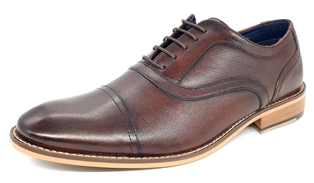 Traditional hand finished shoe with a classic cap design and a must for any man's wardrobe for a perfect fit with formal attire. Made from genuine high quality burnished leather and memory foam cusion insole for superior comfort. These are soft to touch and look great with suits and smart wear. Handmade leather shoes with Genuine leather upper.