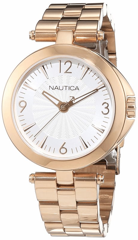 Nautica NAD15517L - Unisex Uhr Quarz aus Edelstahl• Material: Edelstahl• Glas: Mineral• Armband: Edelstahl• Farbe: Gold• Wasserbeständigkeit: 50 m (5 ATM)• Gehäusegröße: 36 mm