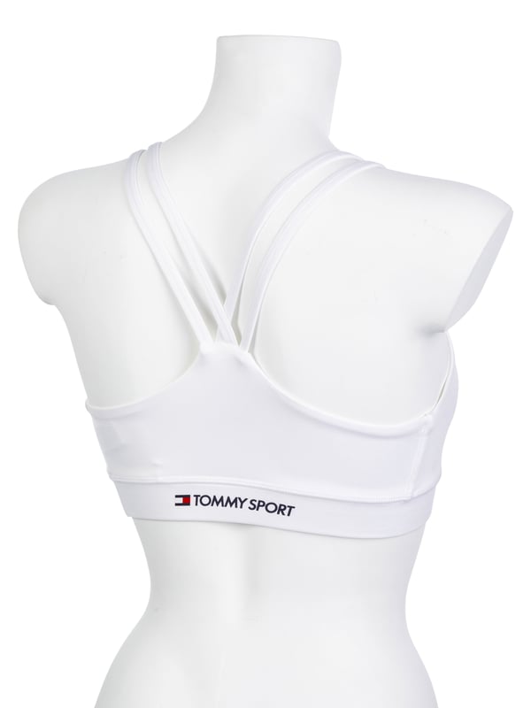 76% poliéster, 24% elastano; Top deportivo/bikini Tommy; Modelo: S10S100443YBR; Mano de obra de alta calidad; Sin aros, sin cierre; Abrazar la figura; Detalles del logo de Tommy Sport