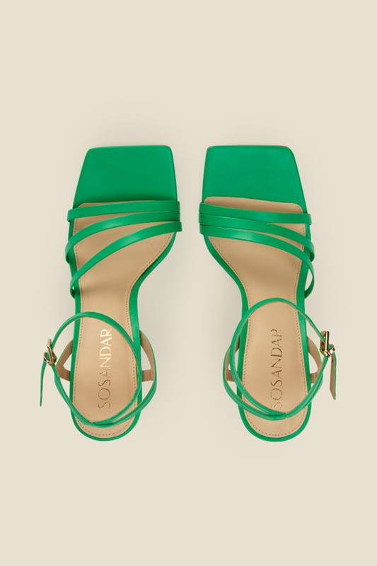 REASONS TO BUY:

Dress from the feet up
Standout strappy design
Supportive ankle strap
On-trend square toe
Sexy stiletto heel
Jumpsuits, jeans, dresses - you'll wear them with everything.