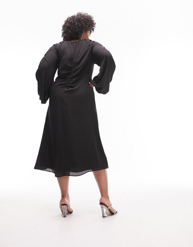 chinese dress ladies Rent Topshop Knitted Sweetheart Midi Dress In Black