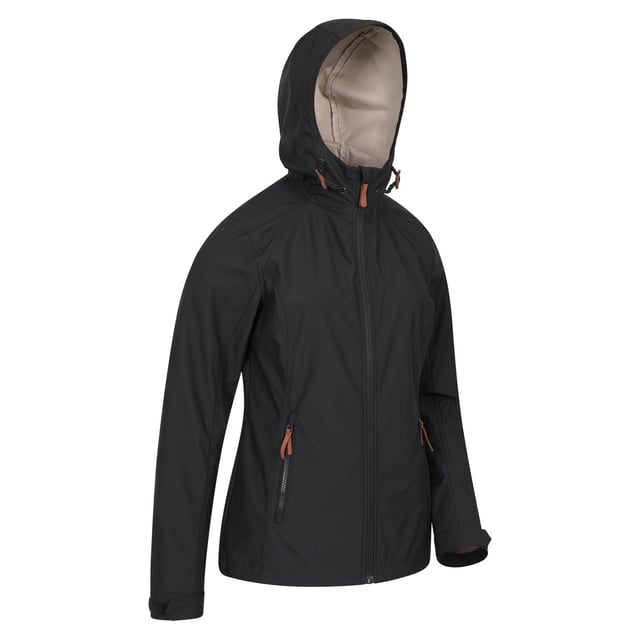 Material: 100% Polyester. Tyg: Softshell. Design: Slät. Tygteknologi: Andningsbart, Slitstarkt, DWR-finish, Lätt, Vattenavvisande, Vattenavvisande. Manschett: Justerbar, krok och ögla. Halsringning: Huva. Ärmtyp: Långärmad. Funktioner på huva: Justerbar, knäppbar justering. Fickor: 2 sidofickor, dragkedja. Fästning: Hel dragkedja.