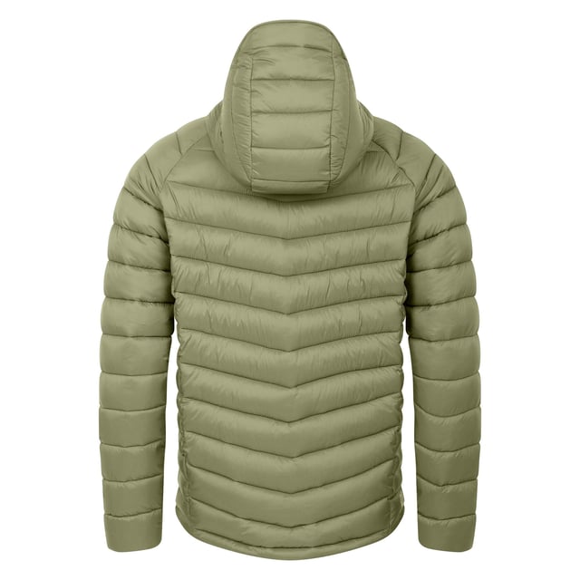 Outer Materials: 100% Polyamide. Lining Material: 100% Polyester. Fabric: Baffled, Performance. Filling: Iloft Ecofill. Design: Logo. Fabric Technology: Durable, Lightweight, Windproof. Neckline: Hooded. Cuff: Inner Elasticated. Sleeve-Type: Long-Sleeved. Packaway, Padded. Hood Features: Grown On Hood, Shockcord, Technical, Toggle Adjuster, Wired Peak. Fit: Snug Fit. Pockets: 2 Lower Pockets, Inner, Zip. Fastening: Full Zip. Hem: Shockcord Hem, Toggle Adjuster. XS: 36 in. S: 38 in. M: 40 in. L: 42 in. XL: 44 in. XXL: 48 in. 3XL: 51 in.