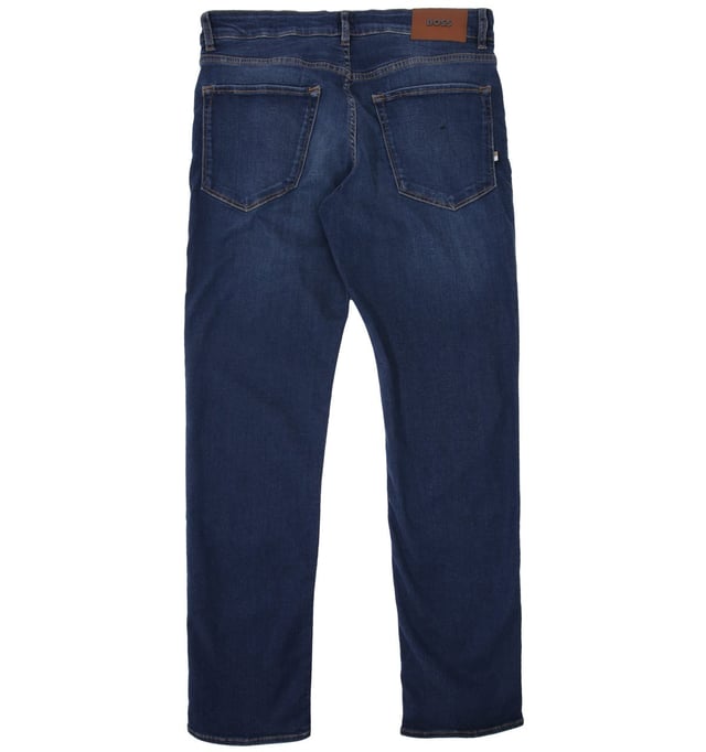 Refresh your jeans collection with premium jeans from BOSS. The Maine jeans boast a classic five-pocket design with a regular-fit cut for a regular rise and straight leg. Crafted from comfortable stretch denim made up of a sustainable blend of lyocell, cotton and recycled fibres, that offers increased elasticity and shape retention. This particular edition is in an adaptable dark blue with subtle used effects for a versatile pair of jeans, perfect for a variety of looks.Lyocell - A fibre extracted from natural raw wood material and sourced from responsibly managed forests, weaved with cotton to improve breathability, softness and durability.Regular Fit, Sustainable Stretch Denim, Five Pocket Design, Belt Looped Waist, Zip Fly Fastening, Subtle Used Effects, BOSS Branding.