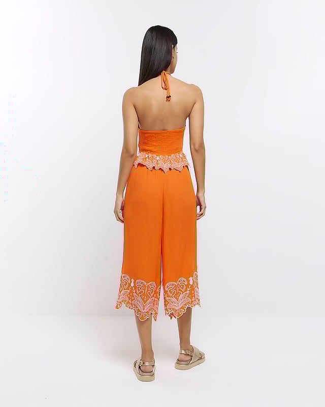 Cotton fabric, Cut out design, Halter neck, Sleeveless, Midi length, Our model wears a UK 8 and is 175cm/5'9'' tall