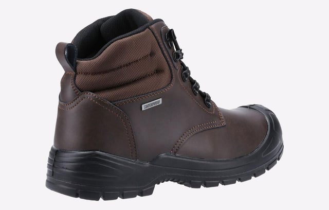 A fully waterproof practical safety boot with steel toe, steel midsole, double padded mesh collar, PU scuff cap for extra durability, moulded PU footbed for all day comfort and dual density PU outsole.
- Classic and Contemporary Waterproof Safety Boot. Ideal for Working Outdoors- Upper is made with Water Resistant Leather- Deep Padded Breathable Mesh Collar Provides Better Comfort- Sturdy Metal Hooks for Lacing- Comfortable and Cushioned Removable PU Footbed with Arch Support- Injected Moulded PU Scuff Cap for Extra Durability. Ideal when working on the knees- Dynamic and Raised Injected PU Midsole Clasps the Upper to Provide Increased Protection- Raised Heel for Enhanced Comfort and Stability to Provide Excellent Energy Absorption- Cleated Outsole Provides Ultimate Performance and Grip in Varied Conditions- Ladder Grip Lines for Working at Heights