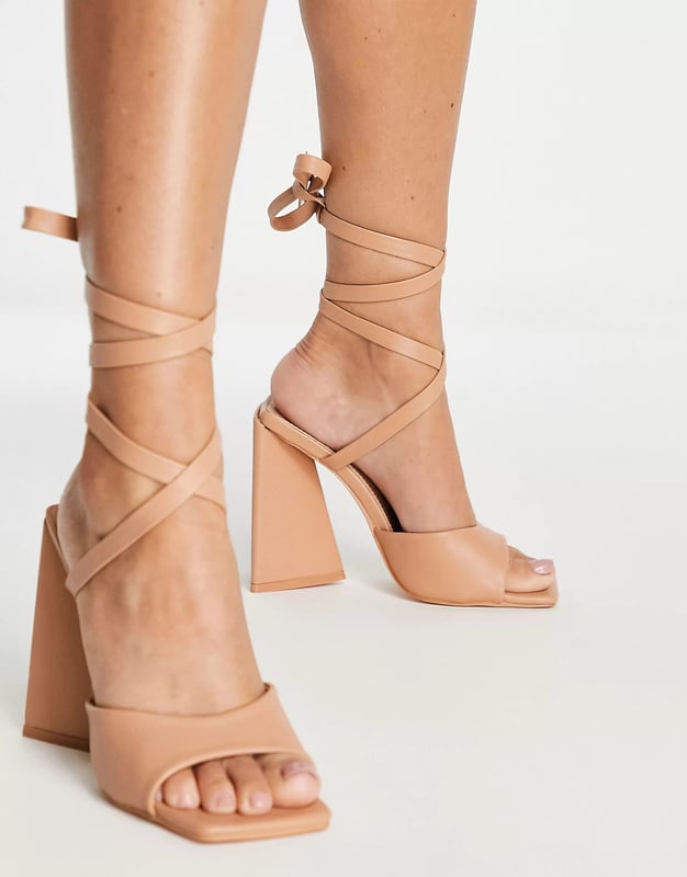 Tie leg block heeled sandals sales