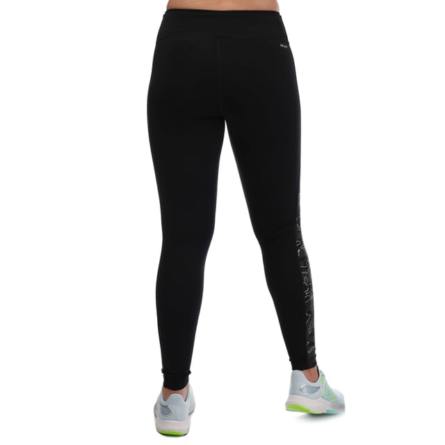 Women's New Balance Reflective Print Accelerate Tights in Charcoal