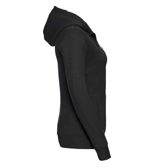 Material: 80% Ringspun Cotton, 20% Polyester. Fabric: Brushed Back Fleece. Design: Plain. 280gsm. Hood Features: Double Layer, Drawcord, Top Stitched Detail. Hem: Ribbed. Drop Shoulder, Ear Phone Access. Neckline: Hooded, Taped. Sleeve-Type: Long-Sleeved. Cuff: Ribbed. Pockets: 2 Front Pockets. Fastening: YKK Zip. Sustainability: Amfori, Better Cotton Initiative, Fair Labor Association, Oeko-Tex Standard 100 Certified.