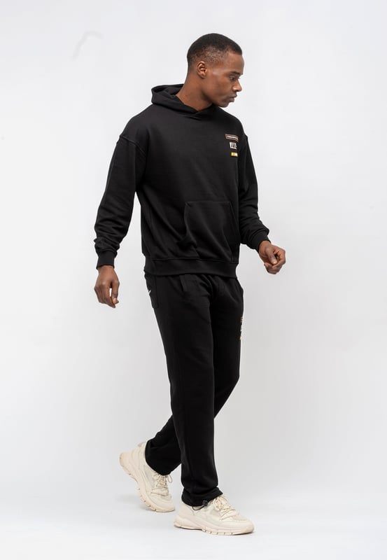 Tom Barron Herren-Trainingsanzug-Set mit besticktem Abzeichen, Oversize