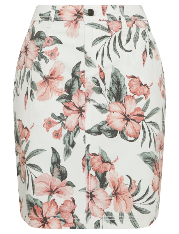 KATIES Womens Skirts Mini Green Floral Pencil Smart