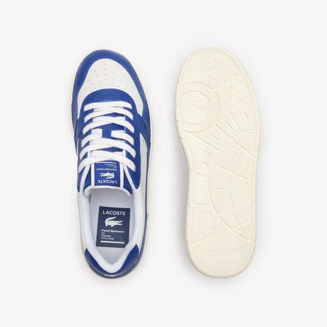 • Court sneakers • Premium leather upper • Suede heel tab • Mesh lining • Vintage cotton laces • Embossed vintage crocodile details • Rear TPU piece with Lacoste branding • Smooth rubber outsole.