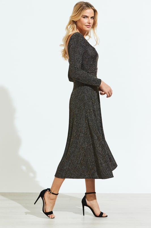 Black and gold stripe dress outlet