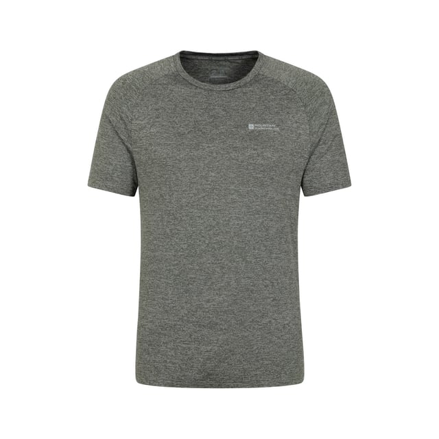 80% Nylon, 16% Polyester, 4% Elastane. Design: Logo, Striped. Neckline: Crew Neck. Sleeve-Type: Short-Sleeved. Fabric Technology: Breathable, IsoCool, Isotherm, Lightweight, Moisture Wicking, Quick Dry, Sun Protective. Sun Rating: UPF 50+.