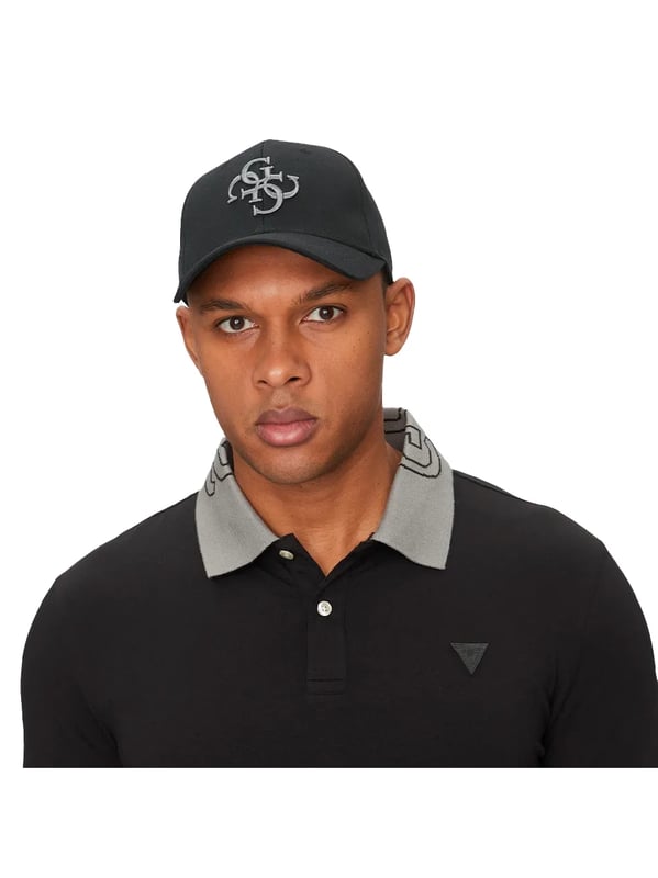 Casquette Guess 4G Heritage Herren Schwarz Synthétique. Authentisches Accessoire der Marke Guess - Streetwear/Sportswear-Design von Guess - Guess für Herren, modisch und perfekt für den Alltag - Die schwarze Guess-Casquette lässt sich hervorragend mit dem Rest Ihrer Garderobe kombinieren - Bequemer synthetischer Stoff - Klassisch - 4G Heritage -