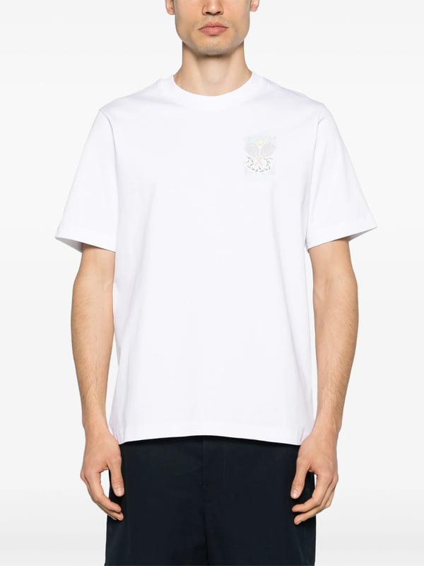 The Tennis Pastelle t-shirt is a short-sleeve printed design featuring artwork inspired by nature, architecture, and tennis in this season's pastel colours. Crafted from organic cotton and complete with a classic ribbed crew neck.