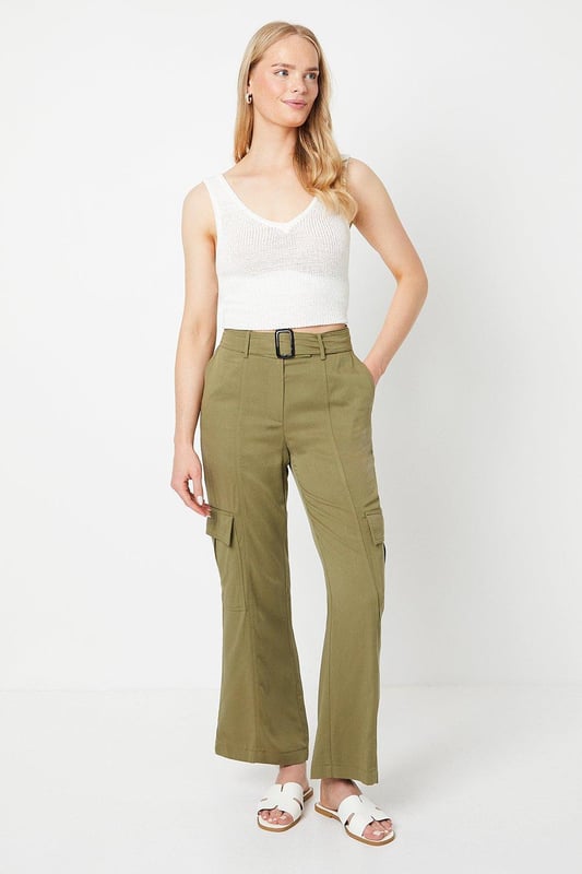 Belted utility trousers sale