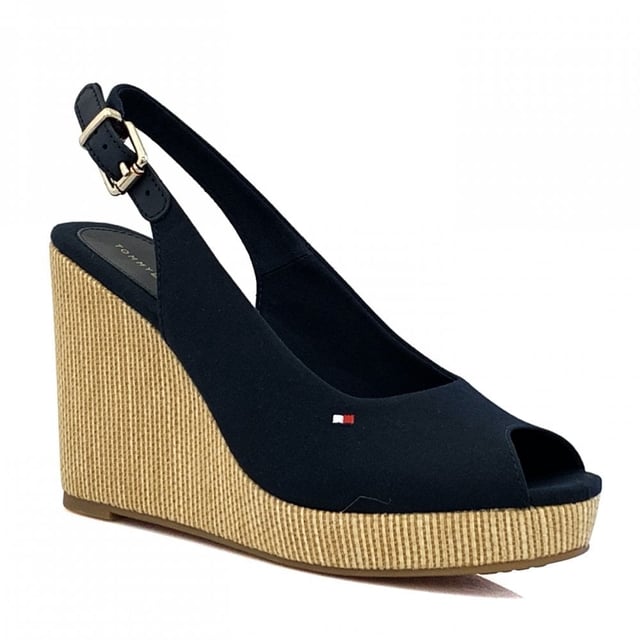 Tommy Hilfiger Elena Iconic Sling Back Wedge Sandals
