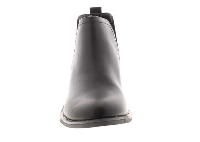 Botas york Rocket Dog negras para mujer, confeccionadas en sintético y suela sintética. Características: altura del tacón 5 cm, plantilla acolchada, lengüeta en el talón, refuerzo elástico y tacón cuadrado.