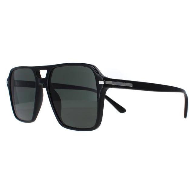 Prada Aviator Mens Black Green Polarized PR20YS  Sunglasses are a sleek design made of high-quality acetate material that ensures durability and comfort. The temples are adorned with the iconic Prada logo, adding a touch of sophistication. These sunglasses are perfect for any occasion, whether it's a day out in the sun or a night out on the town.