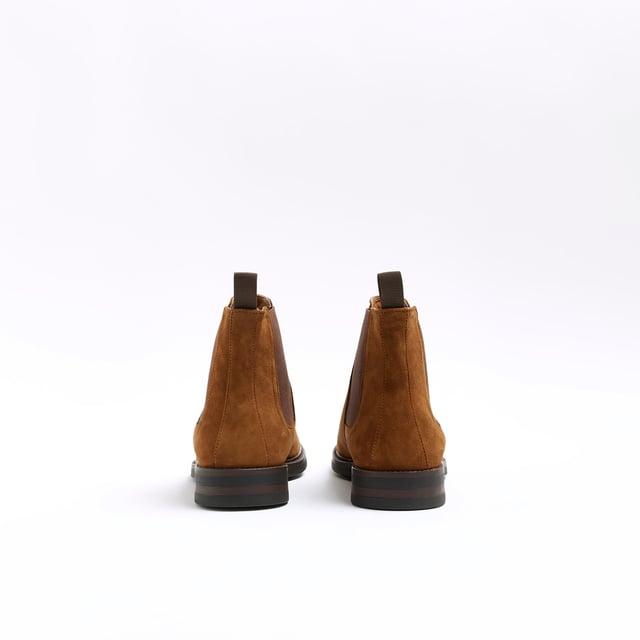 River Island Mens Chelsea Boots Brown Suede