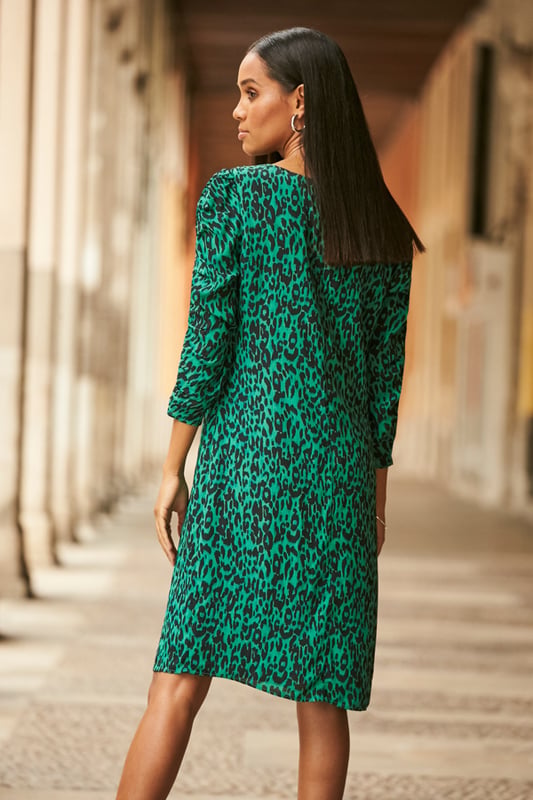 green emerald velvet dress Margo Merino Wool Shift Dress - Pine – Margo Shift Dress main image 0