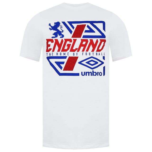 The Umbro England Diamond Lion Men's T-Shirt is a symbol of pride and support for the English national football team. This t-shirt embodies the rich footballing history and passion associated with England, making it a must-have for fans and supporters.

With a sleek and modern design, this t-shirt features the iconic Diamond Lion emblem prominently displayed on the front. The Diamond Lion represents the strength, courage, and resilience of the English football team, symbolizing their quest for greatness on the pitch.

Crafted from high-quality materials, this t-shirt offers a comfortable and soft feel against the skin. The fabric is breathable, ensuring optimal airflow and ventilation, keeping you cool and comfortable during intense moments of cheering and celebration.

Designed with a regular fit, short sleeves, and a classic crew neck, this t-shirt provides a versatile and timeless silhouette. It can be paired effortlessly with jeans, shorts, or casual bottoms, allowing you to show your support for the English national team with style.

Whether you're watching the game at the stadium, joining fellow fans in a sports bar, or simply expressing your love for English football, the Umbro England Diamond Lion Men's T-Shirt is the perfect choice. Its combination of comfort, style, and national symbolism makes it a standout addition to your wardrobe.

Celebrate the spirit of English football with the Umbro England Diamond Lion Men's T-Shirt. Its quality construction, iconic emblem, and stylish design allow you to proudly represent and support the English national team wherever you go.