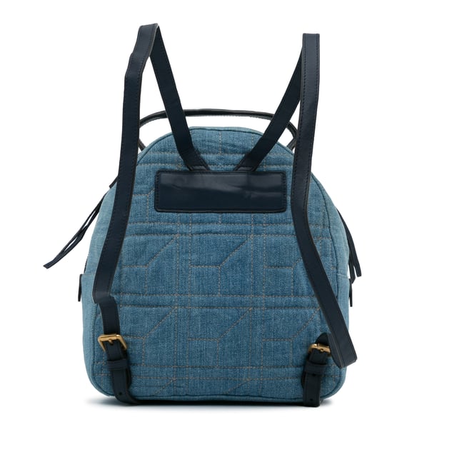 Vintage Gucci Small GG Marmont Pearl Denim Backpack Blue