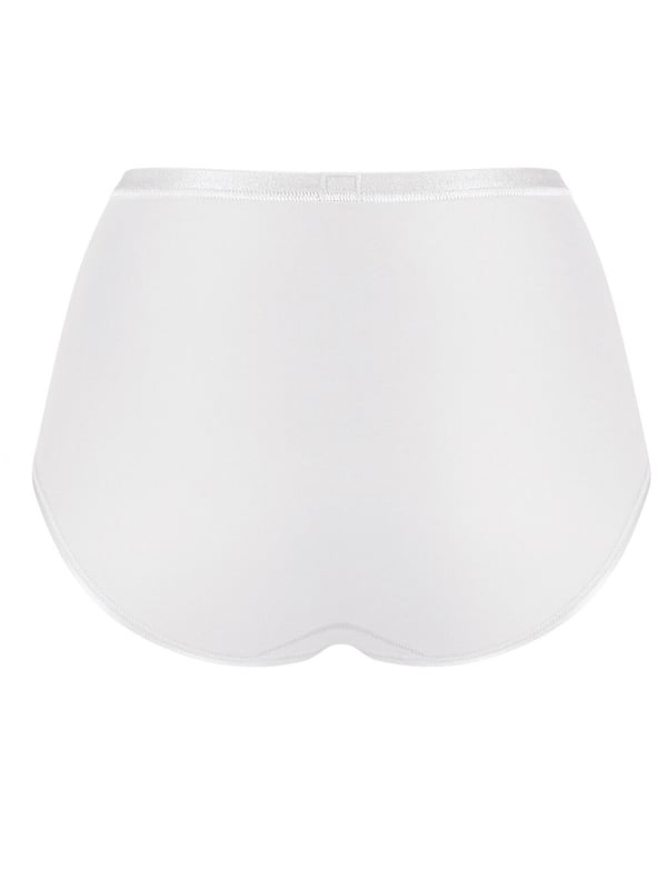Sloggi Romance Maxi Briefs. Comfortable yet stylish, thanks to lace inserts at the legs and a hint of sheen to the fabric. This product is recommended as hand wash only.