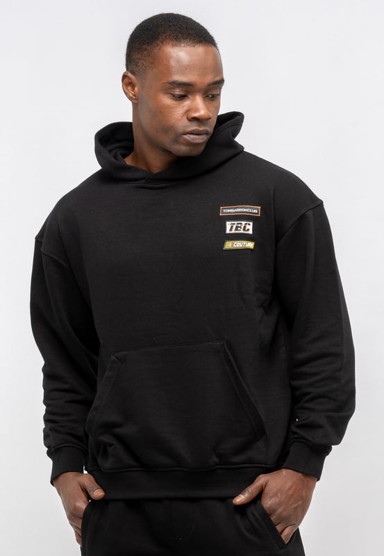 Tom Barron Herren-Trainingsanzug-Set mit besticktem Abzeichen, Oversize