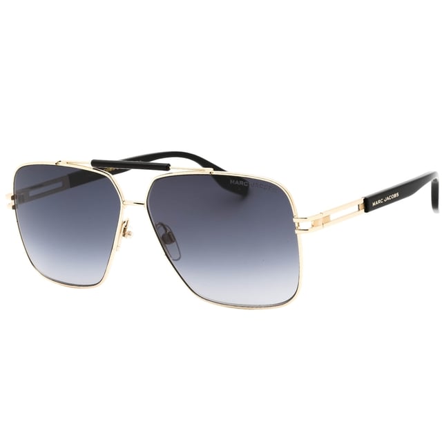 Marc Jacobs Gold Sunglasses, Lens Width = 62mm, Nose Bridge Width = 12mm, Arm Length = 145mm, Sunglasses, Sunglasses Case, Cleaning Cloth and Care Instructions all Included, 100% Protection Against UVA &amp; UVB Sunlight and Conform to British Standard EN 1836:2005, Gold Sunglasses