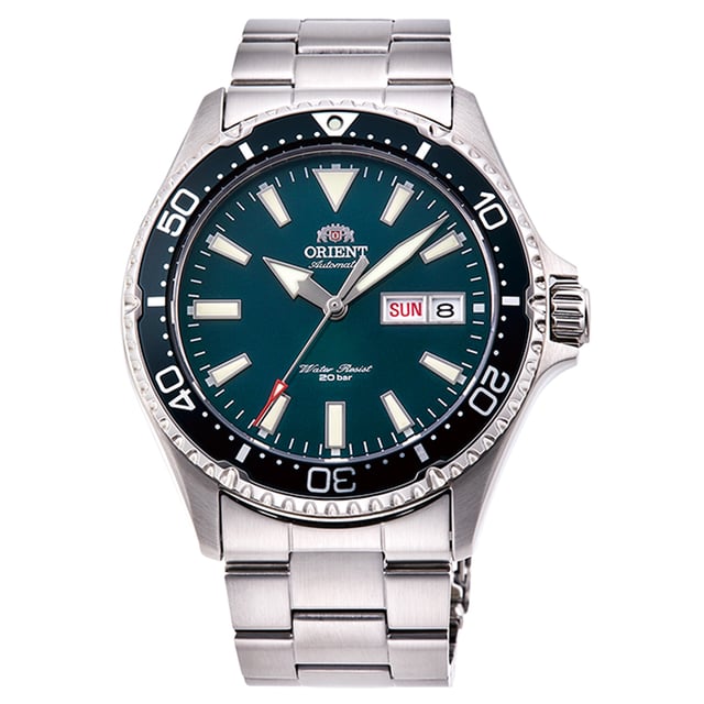 Orient Uhr RA-AA0004E19B Mako  
Geschlecht: Herren  
Hauptfarbe: Silber  
Uhrwerk: Automatik  
Anzeigeformat: Analog  
Wasserdichtigkeit: 20 ATM  
Verschluss: Klappverschluss  
Funktionen: Datumsanzeige  
Gehäusefarbe: Silber  
Gehäusematerial: Edelstahl  
Gehäusebreite: 40  
Gehäuselänge: 40  
Zifferblatt: Keine  
Armbandfarbe: Silber  
Armbandmaterial: Edelstahl  
Lug-Breite: 21  
Handgelenkumfang (max.): 235  
Lieferumfang: Uhrenbox  
Stil: Taucheruhr  
Gehäusehöhe: 10  
Glas: Saphirglas  
Anzeige-Farbe: Blau  
Gangreserve: 40h  
Lünette: einseitig drehbar  
Uhren Extra: Keine  