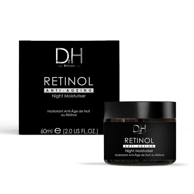 Dr H Retinol Anti-Ageing Night Moisturiser es una fórmula de belleza limpia que combina el poder del retinol con ingredientes naturales como el aceite de coco y el extracto de hoja de té verde. Esta crema hidratante suaviza y da luminosidad a la piel a la vez que la hidrata y mejora la barrera cutánea. Experimente una piel sana y luminosa con esta hidratante de noche calmante y eficaz.