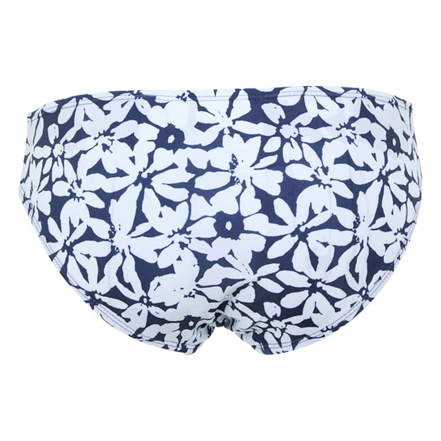 82% Polyamide, 18% Elastane. Design: All-Over Print, Floral. Fastening: Pull-On. Side Ruching. Waistline: Elasticated. Sustainability: Made from Recycled Materials. Sun Rating: UPF 50+.