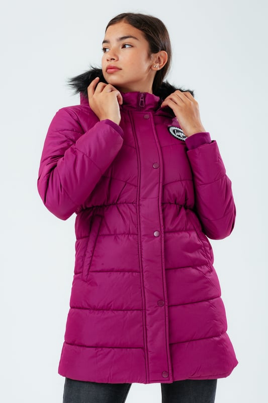 Hype Berry Longline Padded Kids Parker Jacket