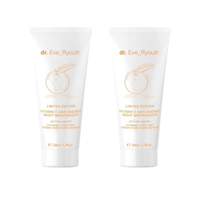Formulated for:
  
  Uneven skin tone
  Sun & age spots
  Dehydrated skin
  Key Ingredients:
  
  Vitamin C / Ascorbic acid 
  Hyaluronic Acid
  Argan Oil & Wild Rose Oil
  This Vitamin C Night Moisturiser comes in a travel-friendly tube and it is limited edition. It contains one of the best forms of vitamin C, L-ascorbic acid. This,  combined with hydration-boosting ingredients such as Hyaluronic acid, Argan oil and Rose oil, aims to brighten uneven skin tone and re-plump tired, dehydrated-looking skin.
  Usage: Apply a pea-sized amount of the cream to a cleansed face, neckline, and neck in the evening.