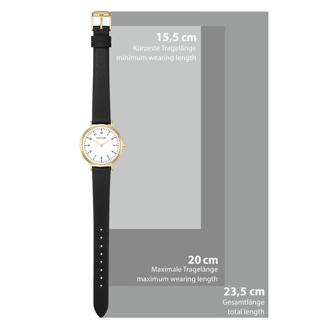 Do you like urban styles, but like to rely on traditional values ??at clocks? Then this women's watch in the Eastside label is the right choice. It combines the modern zeitgeist of the New York district of the same name with a classic watch look. The stylish accessory scores with a reduced dial, simple barnice with Arabic numerals and slim bars. The IP-finished housing in warm yellow gold and a smooth, soft, real leather bracelet with a thorn lock fit harmoniously into the reserved design concept. A precise quartz clock and hardened mineral glass complete the high-quality equipment and make the watch a popular everyday companion.